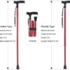 BigAlex Folding Cane,Adjustable Collapsible Cane,Foldable Walking Cane for Men,Women,Lightweight,Adjustable,Portable Hand Walking Stick - Balancing Mobility Aid - Sleek, Comfortable T Handles(Red) - Image 6