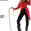Womens Circus Ringmaster Jacket Adults Red Showman Tailcoat Costume - Image 2