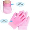 Fatuxz Moisturizing Gel Spa Socks Gloves Set for Soften Repairing Moisturizer Dry Cracked Hands Feet Skin Whitening Care Beauty Treatment Hydrating Cool Soft Silicone Inside Pink - Image 4