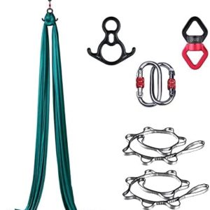 EUPEFIST 11 Yards Aerial Silks Equipment, Durable and Low-Stretch Fabric Aerial Dance Flying Swing All Hardware Included for Acrobatic Dance Air Yoga,A