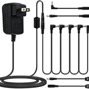 MIMIDI Guitar Pedal Power Supply, 9V Pedal Power Supply Adapter DC 1A (1000mA) with 5 Way Daisy Chain Cord for Guitar Pedals (5 Way)