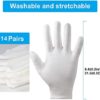 ZFYOUNG 28 Pcs（14pairs） White Cotton Gloves for Dry Hands Moisturizing Gloves Overnight Eczema Gloves Kids Sleep Gloves for Women Cosmetic Jewelry Silver Moisturizing Coin Inspection Gloves - Image 4