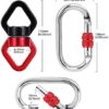 APIYOO 30kN Bearing Swing Swivel Device, 360°Rotational Hanging Swivel Hook with 2 Carabiners, Connector for Aerial Yoga, Aerial Rigging, Web Tree Swing, Hammock Chair, Climbing Rope, Kids Swing - Image 2