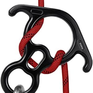 YXGOOD 50KN Rescue Figure, 8 Descender Large Bent-Ear Belaying and Rappelling Gear Belay Device Climbing for Rock Climbing Peak Rescue Aluminum Magnesium Alloy