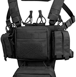 VISMIX Tactical Chest Rig, Adjustable&Detachable Molle Chest Rigs with Mag Pouch