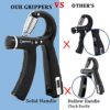 Grip Strength Trainer with Counter 2 Pack, Hand Grip Strengthener with Adjustable Resistance 11-132Lbs, Hand Grip Exerciser Strengthener, Non-Slip Hand Gripper, Forearm Workout Equipment, Perfect for Muscle Building and Injury Recovery for Athletes - Image 4