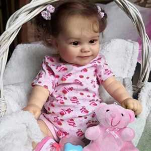 JIZHI Lifelike Reborn Baby Dolls - 20-Inch Real Baby Feeling Realistic-Newborn Baby Dolls Adorable Smiling Real Life Baby Dolls with Feeding Kit & Gift Box for Kids Age 3 +