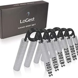 Logest Metal Hand Grip Set, 100LB-350LB 6 Pack No Slip Heavy-Duty Grip Strengthener with Gift Box, Great Wrist & Forearm Hand Exerciser, Home Gym, Hand Gripper Grip Strength Trainer