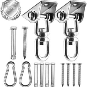 GEHARTY Swing Hangers, Innovative 1100 LB Capacity Stainless Steel 304S Swivel Hooks 360° Rotate for Concrete and Wooden, Hammock Hooks for Playground Porch Trapeze Yoga Swing Punching Bag(2 Pack)