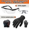 Knee Pads for Work 3-in-1 Set - Goodjob Gel Knee Pads with Cut Resistant Gloves and Safety Goggles - Thick Foam Cushion and Non-Slip Straps - Ideas Gifts for Men or Woman - Image 3