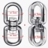 2+1 Heavy Duty 304 Stainless Steel Swivel Ring Double Ended Swivel Eye Hook with SUS304 Snap Hooks for Web Tree Swing, Therapy Swing, Aerial Dance, Swing Spinner Hanger, Reliable and Safe (M8) - Image 2