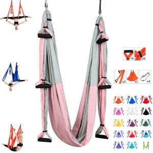Aerial Yoga Swing Set Yoga Hammock Trapeze Sling Kit Inversion Tool Antigravity Ceiling Hanging Yoga Sling Inversion Swing for Professional Beginners & Kids