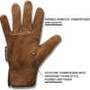 Leather Safety Work Gloves Gardening Carpenter Thorn Proof Truck Driving for Mens and Womens Waterproof heavy duty - Image 2