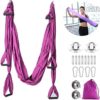 Aerial Yoga Hammock 6 Handle Set - Antigravity Yoga, Inversion Exercises, Improved Flexibility & Core Strength (Dark Purple) - Image 5
