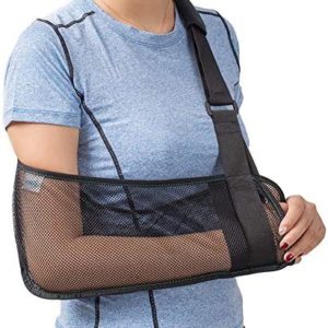 Mesh Arm Shoulder Sling - Medical Shoulder Immobilizer for Shower - Adjustable Arm Brace for Torn Rotator Cuff Injury - Right Left Arm for Men Women - Shower Sling for Elbow, Wrist (updated version )