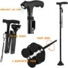 BigAlex Folding Walking Cane with LED Light,Pivoting Quad Base,Adjustable Walking Stick with Carrying Bag for Man/Woman - Image 7