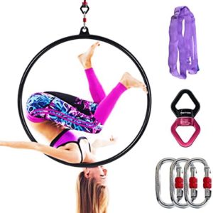 PRIOR FITNESS Aerial Hoop 85/90/95cm Single Lyra Aerial Hoop Stainless Steel Yoga Hoop Circus Aerial Equipment for Acrobatics Performance