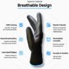 CUSTOMGRIPS BY SISO SAFETY Impact Resistant Work Gloves, Black Nylon Liner, Ultra-Thin Breathable Polyurethane (PU) Palm Coated Gloves, Superior Grip for Wet and Dry Environments [U10, Medium, 12 Pairs] - Image 4