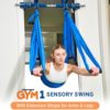 Gym1 Sensory Swing for Children and Adults, With Arm/Leg Extension Straps and Handles, For Sensory Swinging Activities or Aerial Yoga At Home, Attaches Easily to Gym1 Pull-Up Bar (Sold Separately) - Image 2