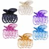 RC ROCHE ORNAMENT 6 Pcs Womens Classic Double Multi Layer Fine Teeth Claws Jaw Interlocking Strong Hold No Slip Firm Grip Hair Clutcher Clamp Beauty Fashion Accessory, Medium Transparent Multicolor - Image 3