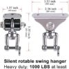 Super Silent, No Squeaking, Permanent Antirust 360° Swivel Swing Hanger, Heavy Duty Swing Hook with 4 Screws for Concrete Wooden Hanging Hardware for Porch Chair Hammock Gym SELEWARE - Image 2