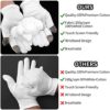 Sibba 2 Pairs Touch Screen Moisturizing Gloves White Cotton Moisturizing Gloves Overnight Bedtime Heal Eczema Sleeping Lotion Hand Spa Treatment Gloves Repair Rough Cracked Dry Chapped Hands Skin - Image 5