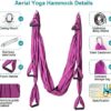 Aerial Yoga Hammock 6 Handle Set - Antigravity Yoga, Inversion Exercises, Improved Flexibility & Core Strength (Dark Purple) - Image 3