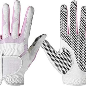 Fashion Golf Gloves, Women's Ladies Girls All Weather Leather Golf Gloves with Non-Slip Grip, Soft, Breathable, Wear-Resistant, A Pair/2 Pack for Left & Right Hand Golf Rain Gloves