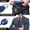 4 Pack Retractable Badge Reel with Carabiner Reel Clip Key Ring Heavy Duty Colorful Key Chain - Image 6