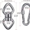 Besthouse Swing Swivel with 2 Carabiners, 770LB Capacity, Safest Rotational Device Hanging Accessory with 2 Bearing for Aerial Silks Dance, Web Tree Swing, Children's Swing, Yoga Swing Sets - Image 7