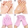 Fatuxz Moisturizing Gel Spa Socks Gloves Set for Soften Repairing Moisturizer Dry Cracked Hands Feet Skin Whitening Care Beauty Treatment Hydrating Cool Soft Silicone Inside Pink - Image 2