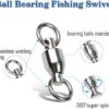 AMYSPORTS Ball Bearing Swivels Connector High Strength Stainless Steel Solid Welded Rings Barrel Swivels Saltwater Freshwater Fishing - Image 3