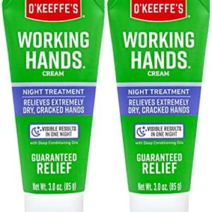 O'Keeffe's Working Hands Night Treatment Hand Cream, 3 Ounce Tube, (Pack of 2)