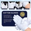 CHARMICS 12 Pairs White Cotton Gloves for Dry Hands, Moisturizing Gloves Overnight, 23cm / 9 Inch Eczema Gloves, Washable SPA Gloves, Premium White Gloves Women and Men - Image 3