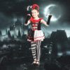 ReneeCho Girl’s Jester Clown Costume Halloween Kids Circus Scary Villain Tutu Dress Tight - Image 5