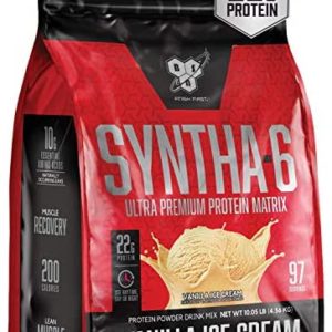 BSN SYNTHA-6 Whey Protein Powder, Vanilla Protein Powder with Micellar Casein, Milk Protein Isolate Powder, Vanilla Ice Cream, 97 Servings (Package May Vary)