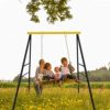 SURPCOS Swing Frame, Swing Stand Iron Pipe Casing Reinforcement, A-Frame Swing Stand with Ground Nail, Heavy Duty Metal Swing Frame, Fits for Most Swings & Saucer Swing,72" Height 36" Length - Image 9