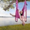 Aerial Yoga Swing Set Yoga Hammock Trapeze Sling Inversion Tool for Indoor Home Fitness (Hot Pink) - Image 2