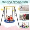 SURPCOS Swing Frame, Swing Stand Iron Pipe Casing Reinforcement, A-Frame Swing Stand with Ground Nail, Heavy Duty Metal Swing Frame, Fits for Most Swings & Saucer Swing,72" Height 36" Length - Image 5