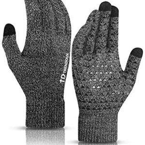 TRENDOUX Winter Gloves for Men Women - Upgraded Touch Screen Anti-Slip Silicone Gel - Elastic Cuff - Thermal Soft Knit Lining