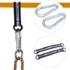 AIIAJJE Trapeze bar for Kids Trapeze Swing bar with Rings& Locking Carabiners for Indoor Jungle Gym Play Set and Outdoor Playground for Swingset ,Ninja line Backyard (Red) - Image 5