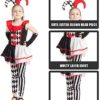 ReneeCho Girl’s Jester Clown Costume Halloween Kids Circus Scary Villain Tutu Dress Tight - Image 4