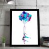 Carried away- Hoop yoga/Lyra - Fine Art watercolor print - Lyra gift - Lyra ballon - Aerialist gift - Aerialist art - Aerial balloon - Image 3