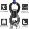 runner deer Complete Lyra Aerial Hoop Kit -Aerial Rings Equipment,Include a Stainless Steel Lyra (32mm Tube Dia) &Carabiners&Swivel& 3ft Spanset - Image 4