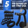 Grip Strength Trainer Kit (5 Piece Set), Adjustable Hand Grip Exerciser Strengthener, Hand Strengthener, Forearm Strengthener, Hand Squeezer Grip Strength, Strength Training Hand Strengtheners - Image 2