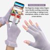 MIG4U Fingerless Moisturizing Beauty Gloves Half Finger Touchscreen Glove for SPA, Eczema, Dry Hands, Cosmetic Treatment, Summer Sun UV Protection Pale Purple，1 Pairs S/M - Image 3