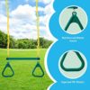 TURFEE 3 Pack Assorted Swing Set, Including 1 Gym Rings Trapeze Swing Bar and 2 Pcs Swings with Plastic Coated Chain, Swing Set Accessories Replacement for Kids Outdoor Play, Playground- Green - Image 4