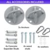 Ceiling Set of 2 Mount Brackets for Gym & Home | Suspension Straps X Mounts | Anchor for Olympic Rings | Fitness Training | Yoga Swing | Battle Ropes | Resistance Band & Boxing Equipment | Aerial Yoga - Image 2
