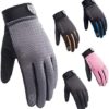 MKAS Workout Cycling Gym Gloves Full Finger Breathable Mountain Bike Motorcycle Touchscreen Lightweight Gloves with Non-Slip Silica Gel Palm Grip for Women Men Bicycle Fitness Training - Image 7