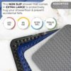 ENKOSI Square Extra Large Square Shower Mat 31 x 31 inch for Shower Stall Floors Bathtubs Non Slip Firm Grip Bathroom Mat with Strong Suction Cups and Drain Holes (31x31 Gray) - Image 5